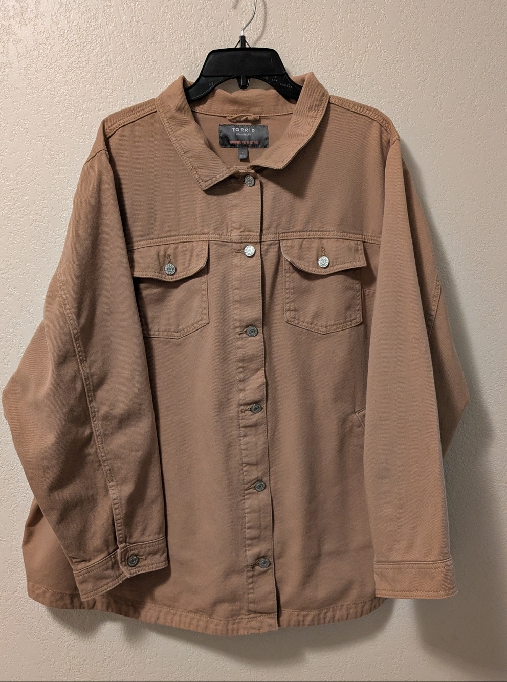 Torrid Tan Denim Shacket - Women's Lightweight Button-Front - Picture 7 of 12